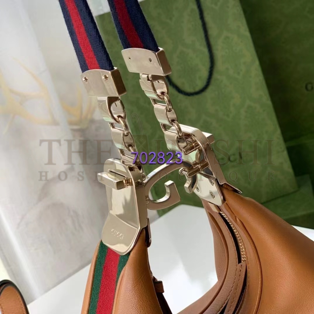 Gvc*1 Women Attache Large Shoulder Bag Dark Orange Leather Master Quality