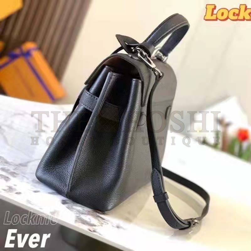L0vis Vvtt0n LV Women Lockme Ever BB Handbag Black Soft Calfskin Master Quality