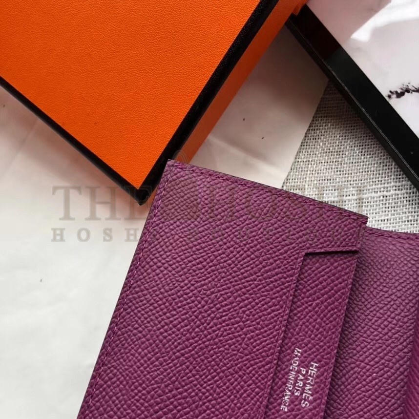 H**me5 Bearn Mini Wallet In Purple Epsom Leather Master Quality