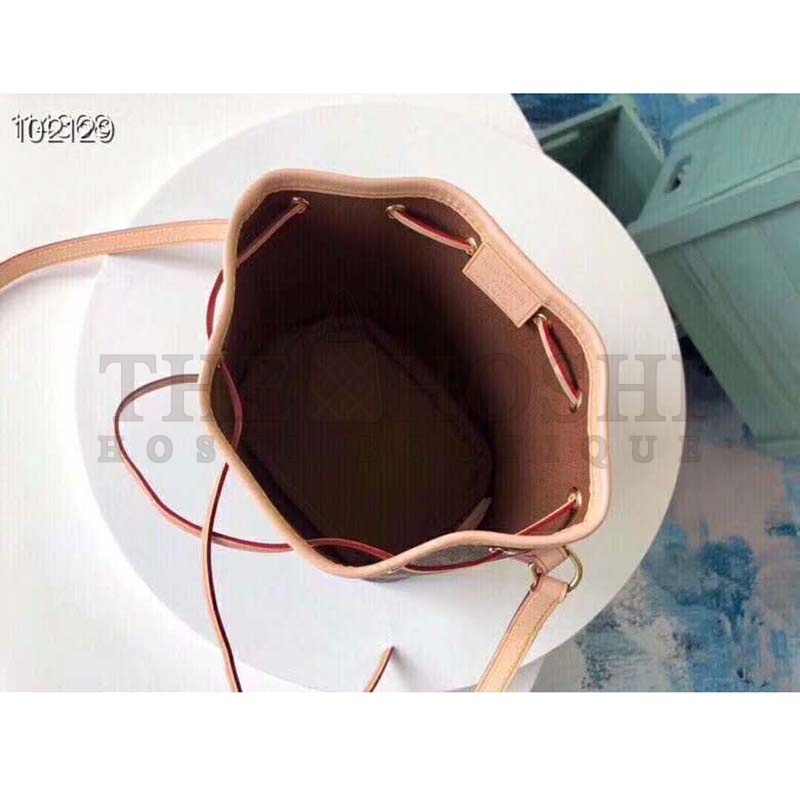 L0vis Vvtt0n LV Women Nano Noé Bucket Bag in Monogram Coated Canvas-Brown Master Quality