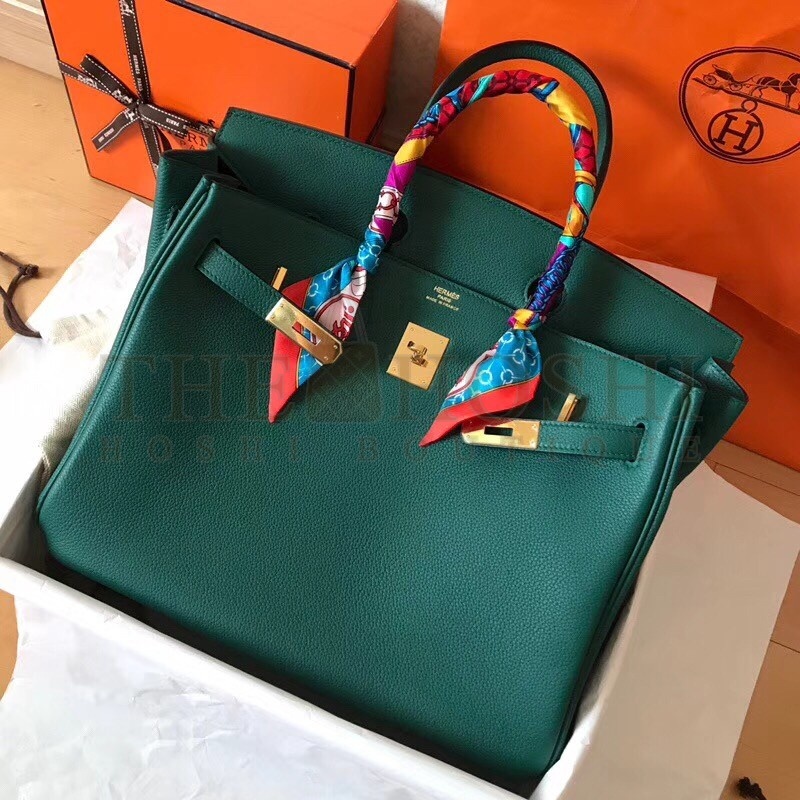 H**me5 Malachite Birkin 35cm Clemence Handmade Bag Master Quality