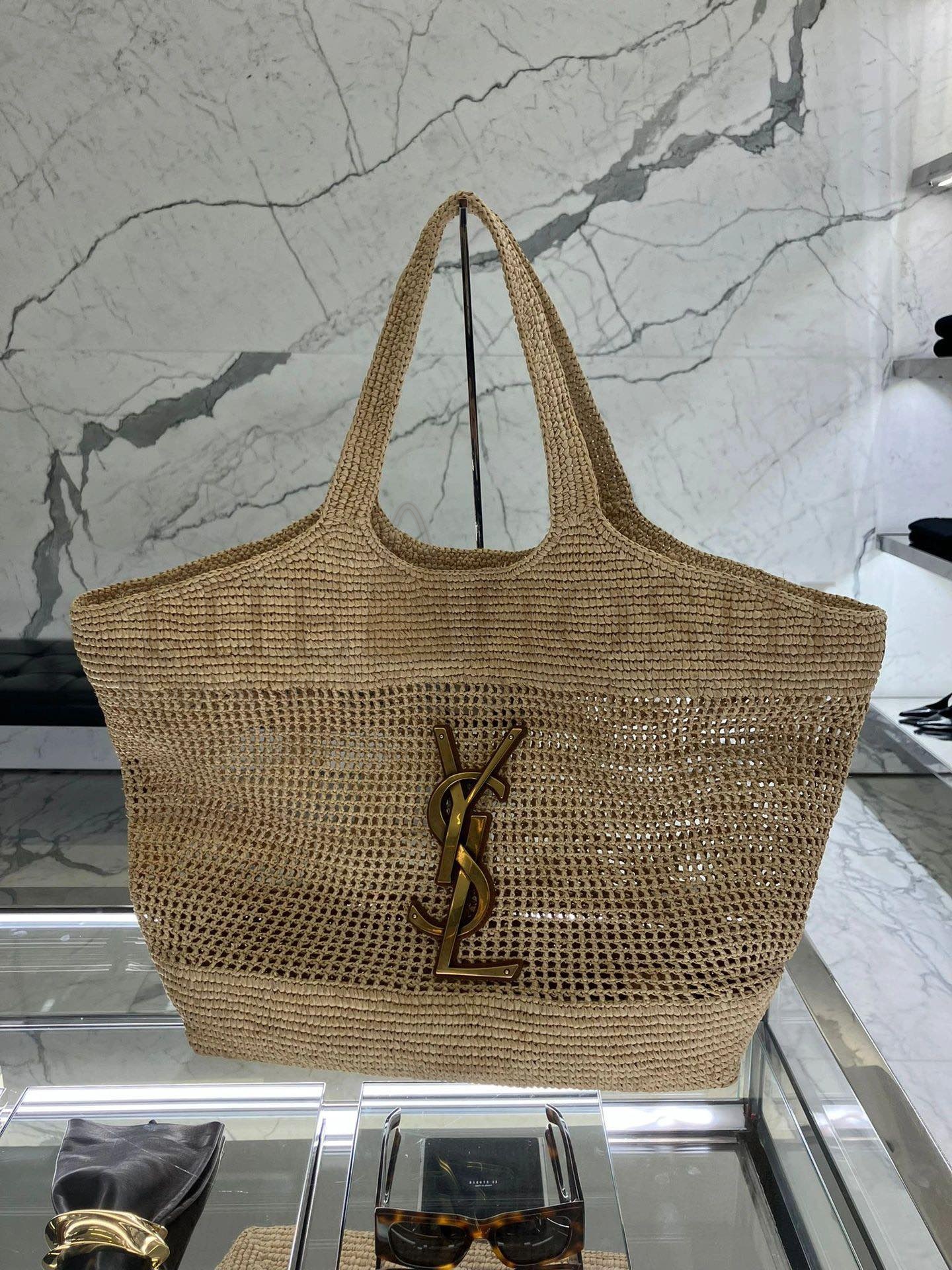 Sa1nt Lau*nt Y51 Raffia Icare Embroidery Logo Tote Bag Master Quality