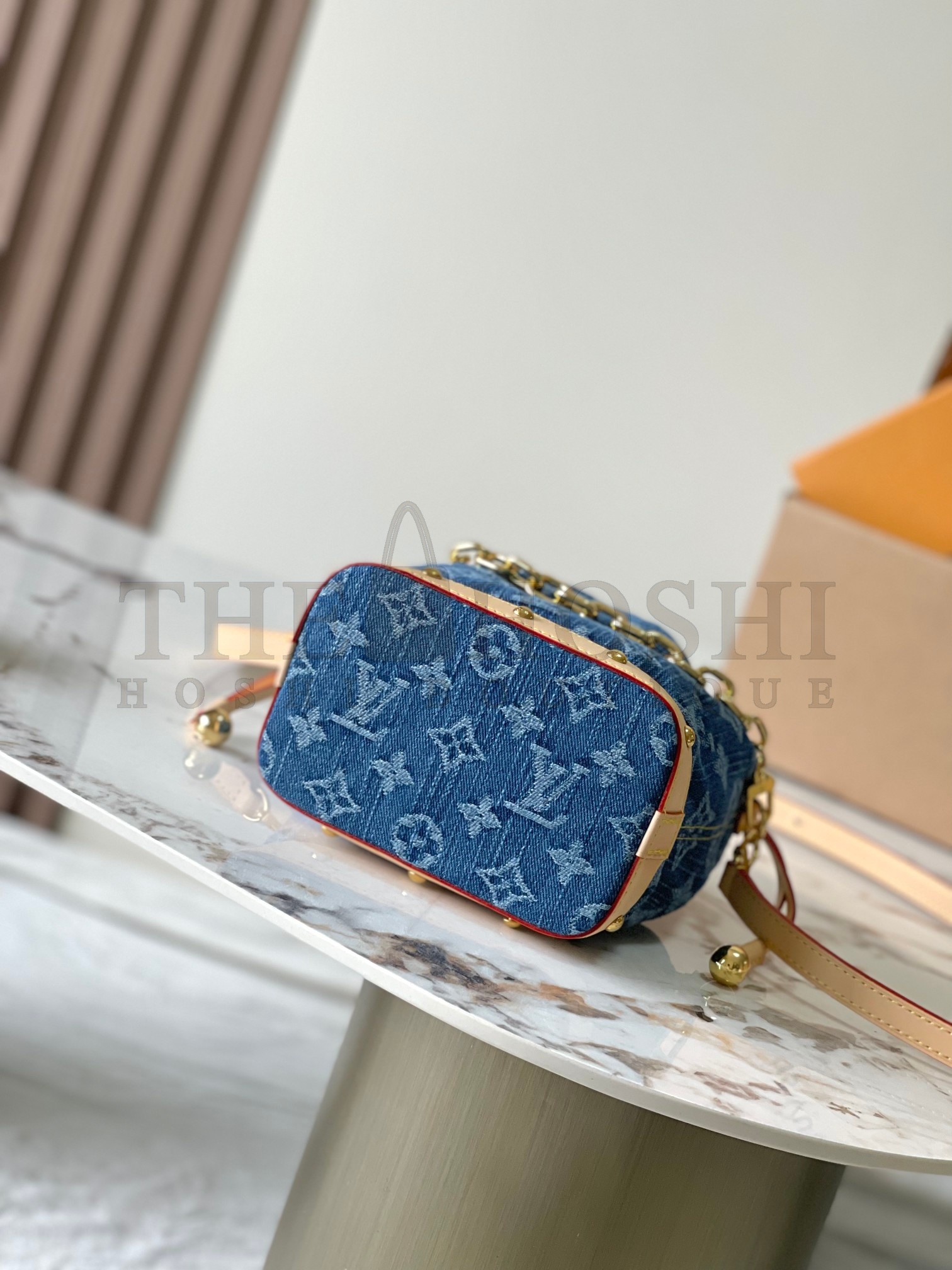L0vis Vvtt0n LV Nano Noe Denim Drawstring Shoulder Bag M83043 20.5x17.5x8.8cm Master Quality