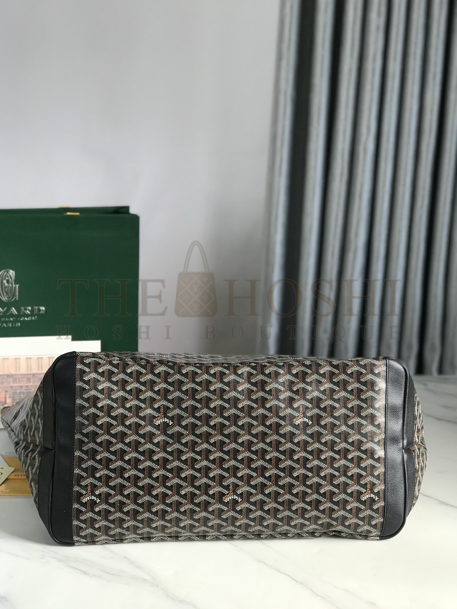 G09ard G09ard Artois GM Large Tote Bag Black Brown Coated Canvas Leather Trim Top Handle Base Size 30*23.5*13cm/35cm*27cm*14cm Master Quality