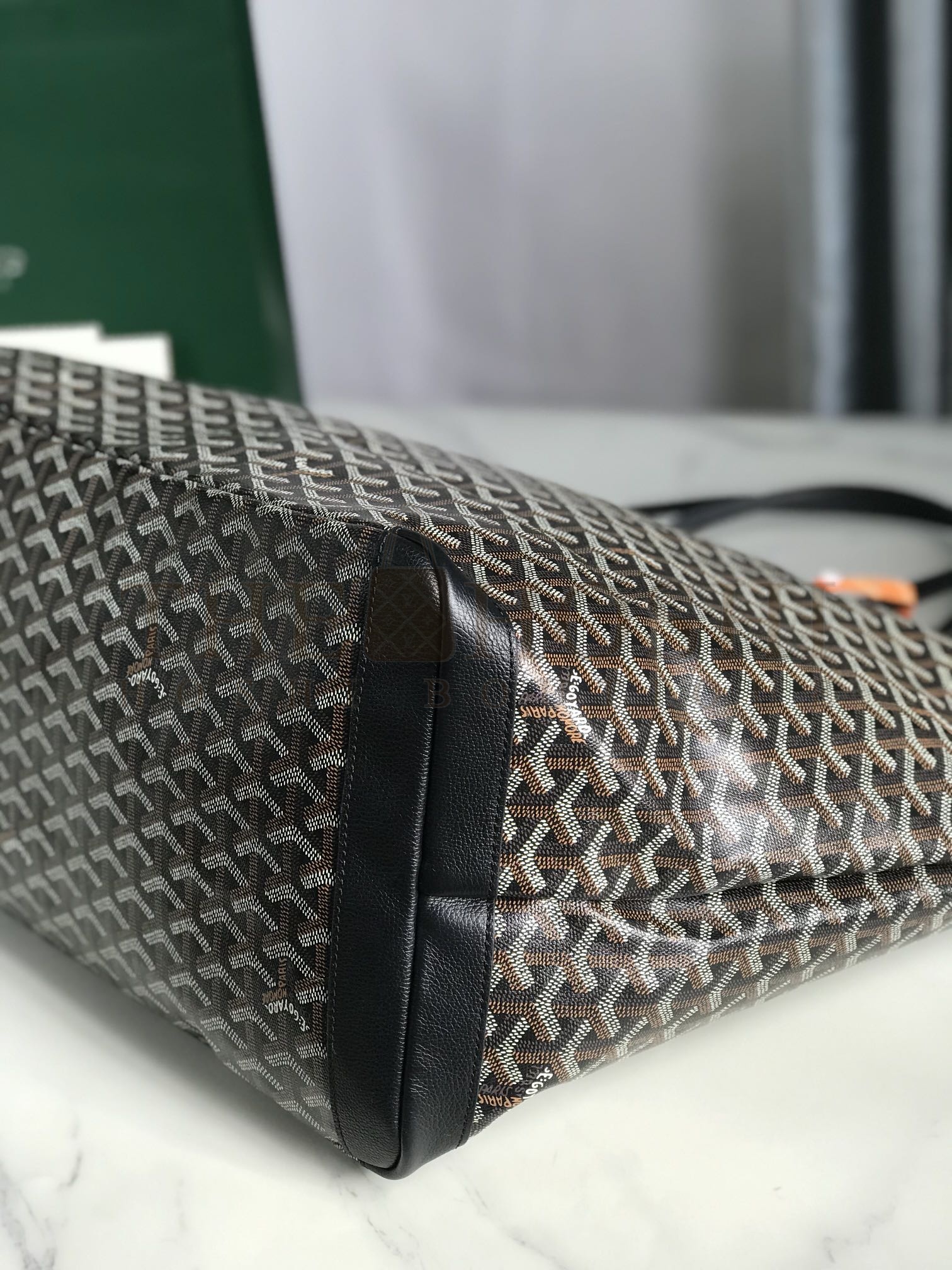 G09ard G09ard Artois GM Large Tote Bag Black Brown Coated Canvas Leather Trim Top Handle Base Size 30*23.5*13cm/35cm*27cm*14cm Master Quality