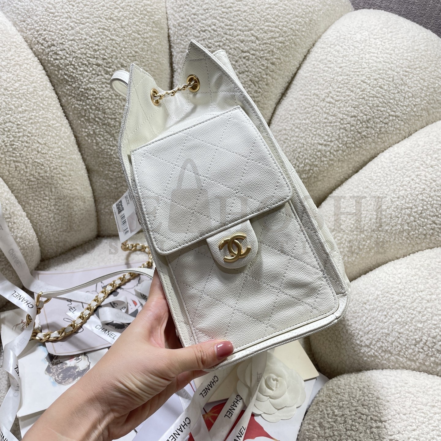 Ch**el 25B Drawstring Backpack – Lambskin Quilted Leather Double Shoulder Bag Size 23*14*23cm Master Quality