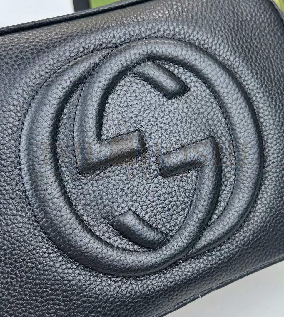 Gvc*1 Women GG Blondie Small Shoulder Bag Black Leather Round Interlocking G Master Quality