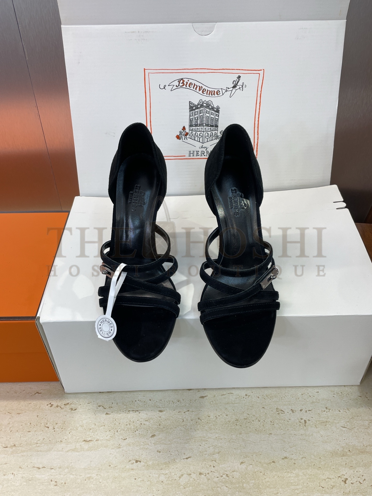 H**me5 H Lullaby Kelly Buckle Heels 2025 Collection Black Suede Leather 9cm Master Quality