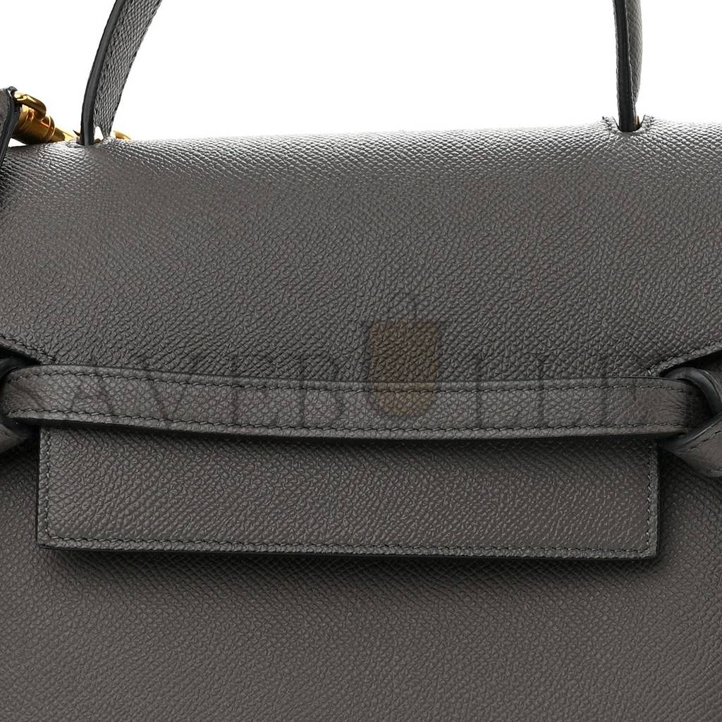 Ce1i*e BABY GRAINED CALFSKIN MICRO BELT BAG GREY (24*21*14cm) Master Quality