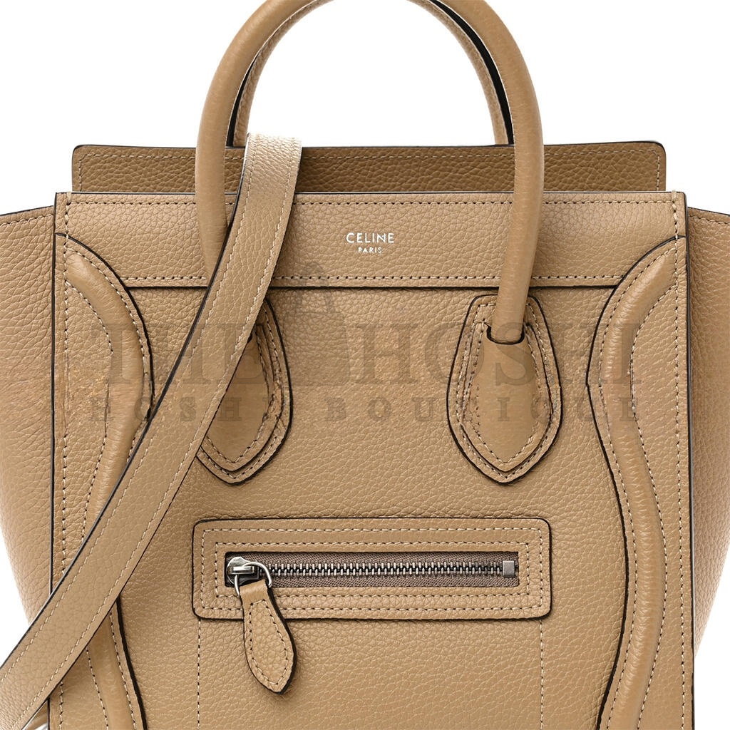 Ce1i*e DRUMMED CALFSKIN NANO LUGGAGE DUNE 1403304 (20*20*10cm) Master Quality