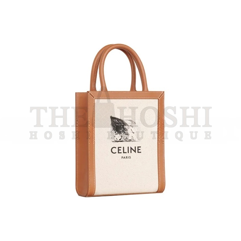 Ce1i*e MINI TOTE IN CABAS SULKY PRINTED FABRIC AND COWHIDE LEATHER 193302DCI.02NT (21*17*4cm) Master Quality