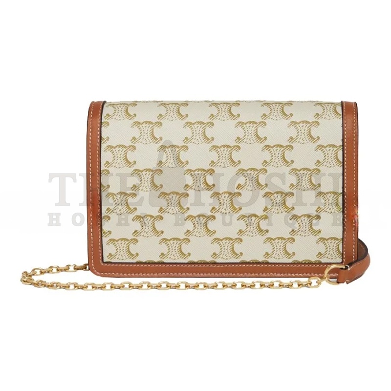 Ce1i*e CHAIN WALLET IN TRIOMPHE CANVAS AND CALFSKIN 10H422DB5.01TA (19.5*13*4cm) Master Quality