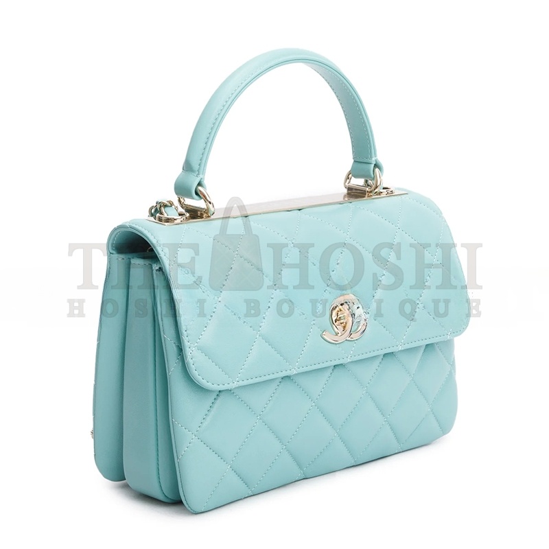 Ch**el LAMBSKIN QUILTED SMALL TRENDY TOP HANDLE BAG A92236 02 (25*17*12cm) Master Quality