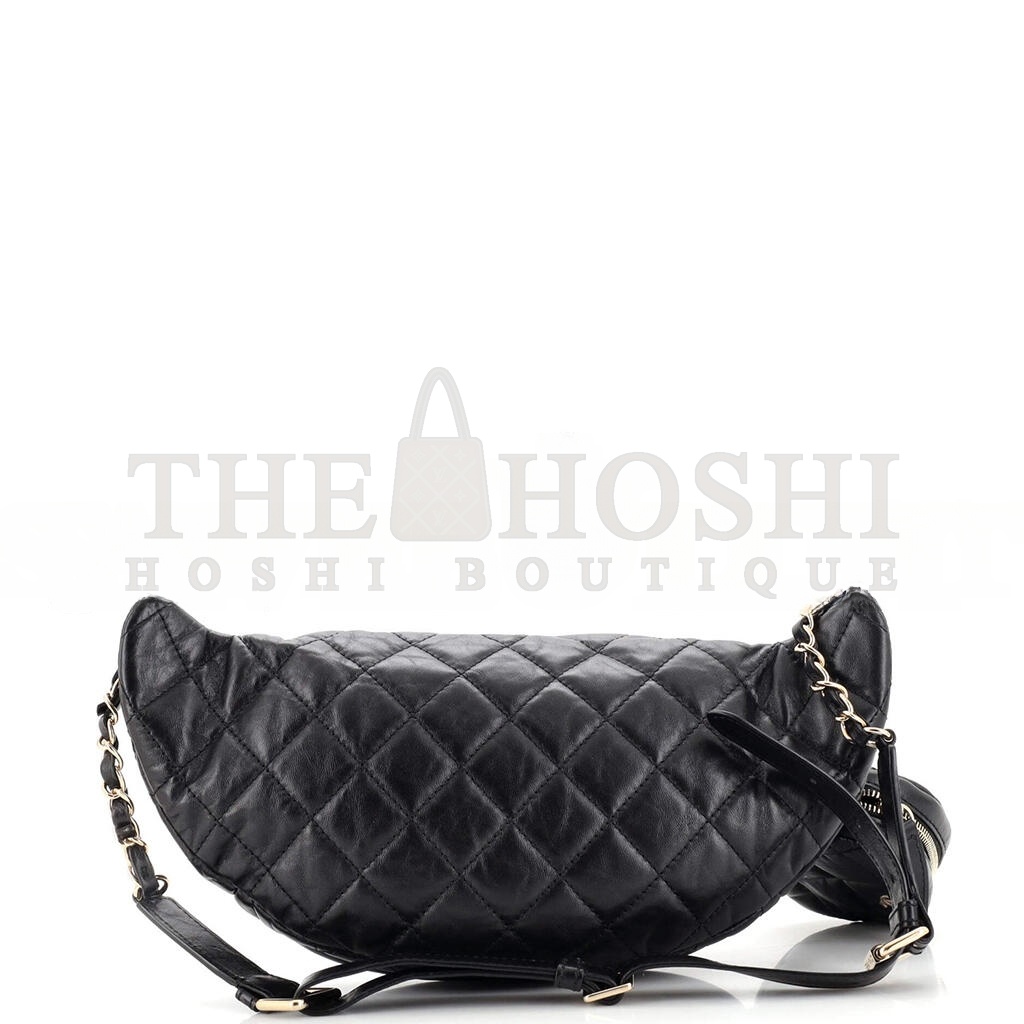 Ch**el FRONT ZIP WAIST BAG WITH COIN PURSE QUILTED CALFSKIN AS1077 (34*15*6cm) Master Quality