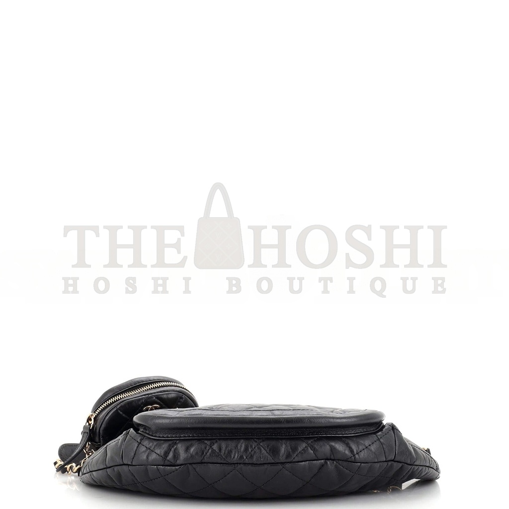 Ch**el FRONT ZIP WAIST BAG WITH COIN PURSE QUILTED CALFSKIN AS1077 (34*15*6cm) Master Quality