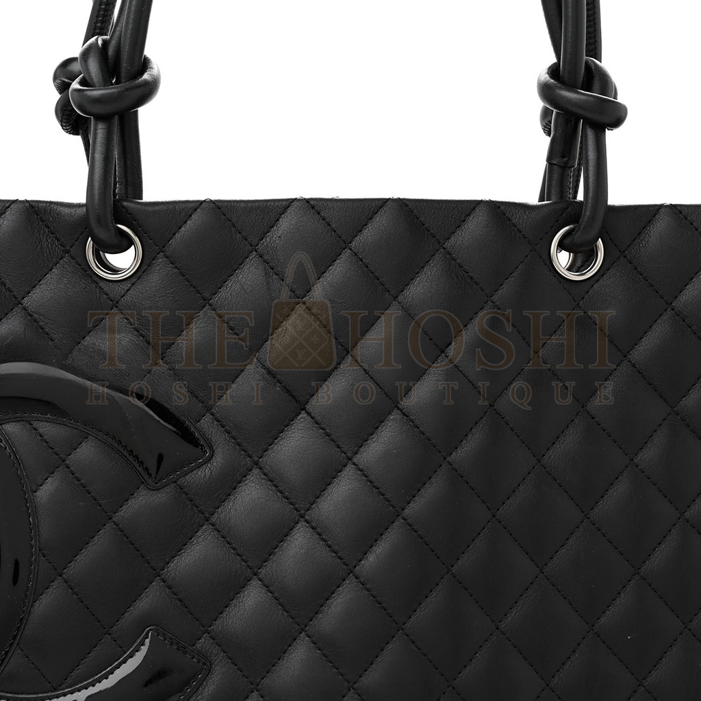Ch**el CALFSKIN QUILTED LARGE CAMBON TOTE BLACK (30*25*15cm) Master Quality