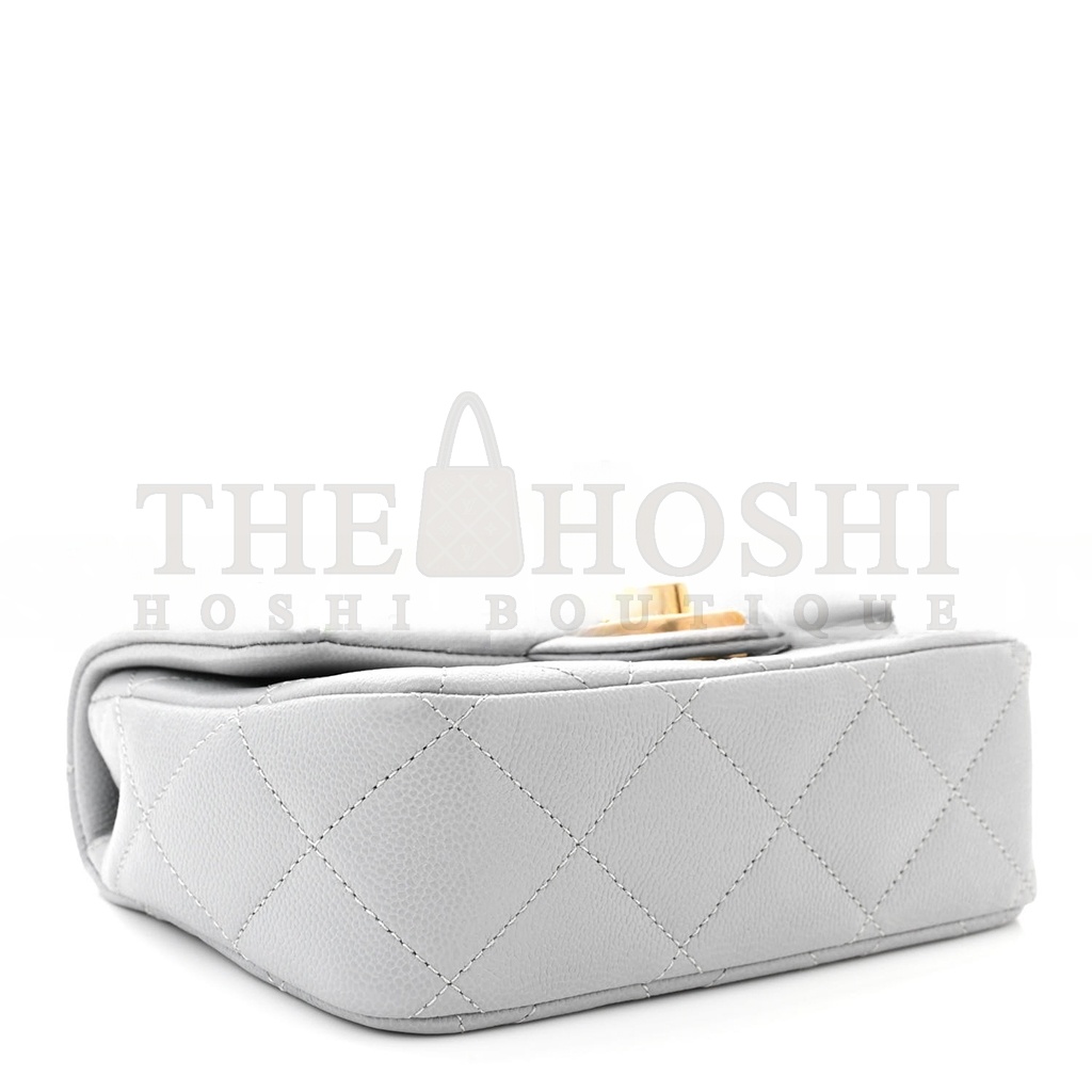 Ch**el CAVIAR QUILTED MINI SWEETHEART FLAP GREY (20*14*8cm) Master Quality