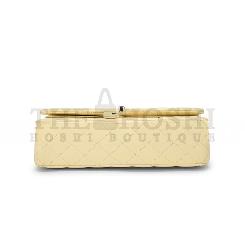 Ch**el YELLOW CALFSKIN CLASSIC DOUBLE FLAP MEDIUM AS0001 (25*15*6cm) Master Quality