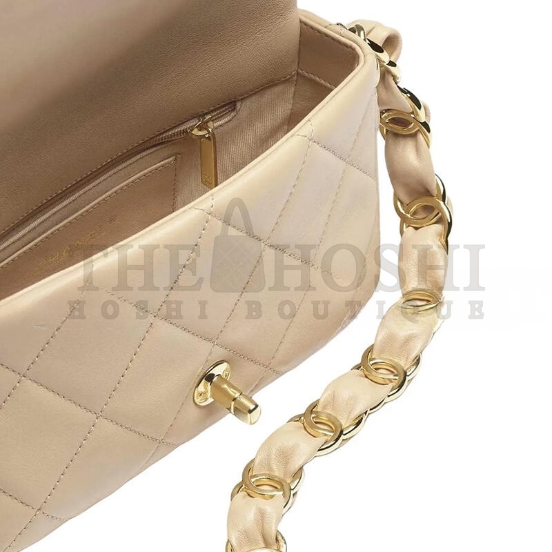 Ch**el DOUBLE C THICK CHAIN FLAP UNDERARM BAG AS5174 (21*13*7cm) Master Quality