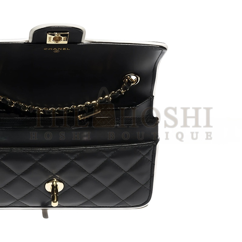 Ch**el WOC BLACK AND WHITE CHAIN WALLET SHOULDER BAG AP4511 (19*12*3.5cm) Master Quality