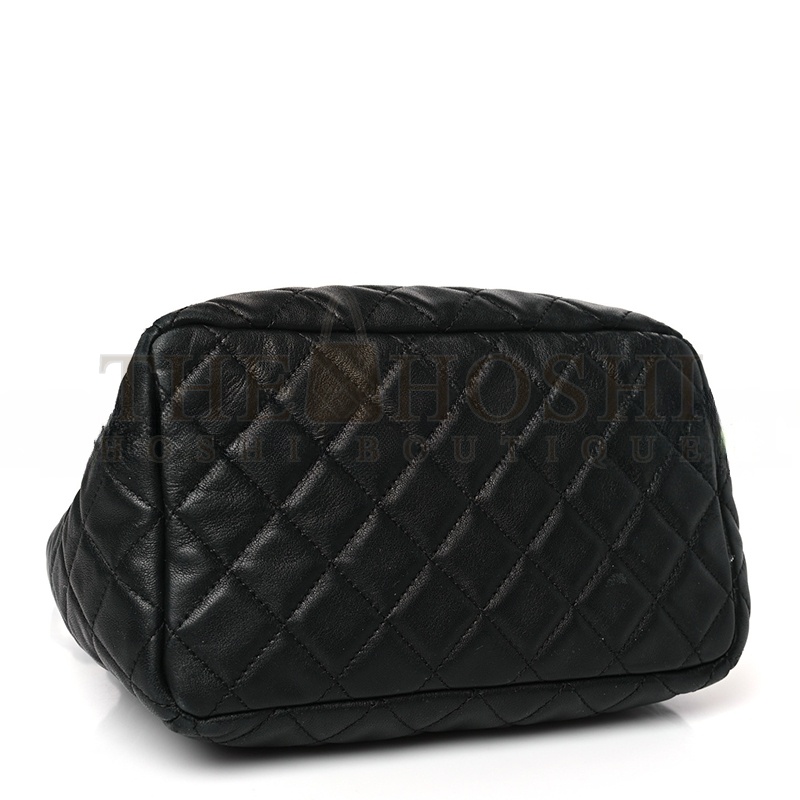 Ch**el LAMBSKIN QUILTED CC CHAIN BUCKET BAG BLACK (27*26*17cm) Master Quality