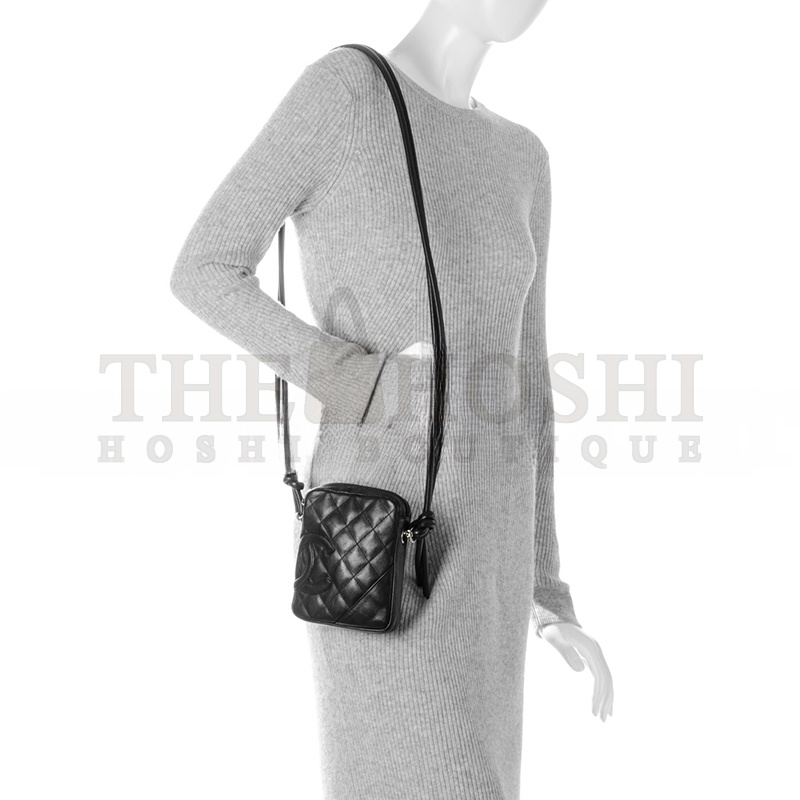 Ch**el CALFSKIN QUILTED SMALL CAMBON MESSENGER BLACK 176151 (15*13*3.5cm) Master Quality