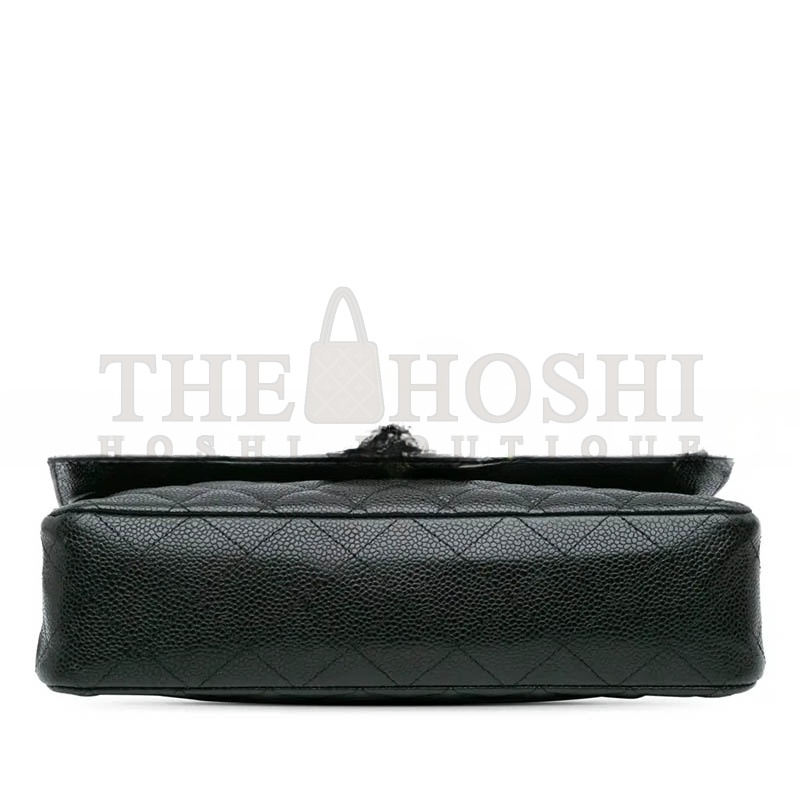 Ch**el MEDIUM CLASSIC FLAP BLACK CAVIAR SILVER HARDWARE (25.5*16*7.5cm) Master Quality