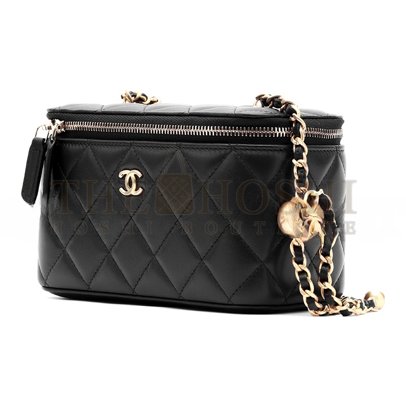 Ch**el SMALL QUILTED VANITY CASE WITH CHAIN AP2303 B18602 94305 (16*10*8cm) Master Quality