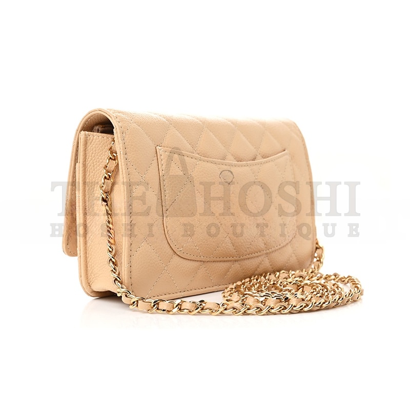 Ch**el CAVIAR QUILTED WALLET ON CHAIN WOC 1647121 (20*12*3cm) Master Quality