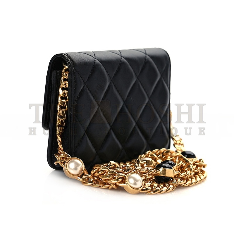 Ch**el MINI CC FLAP RESIN PEARL WITH CHAIN 1099296 (15*10*7cm) Master Quality