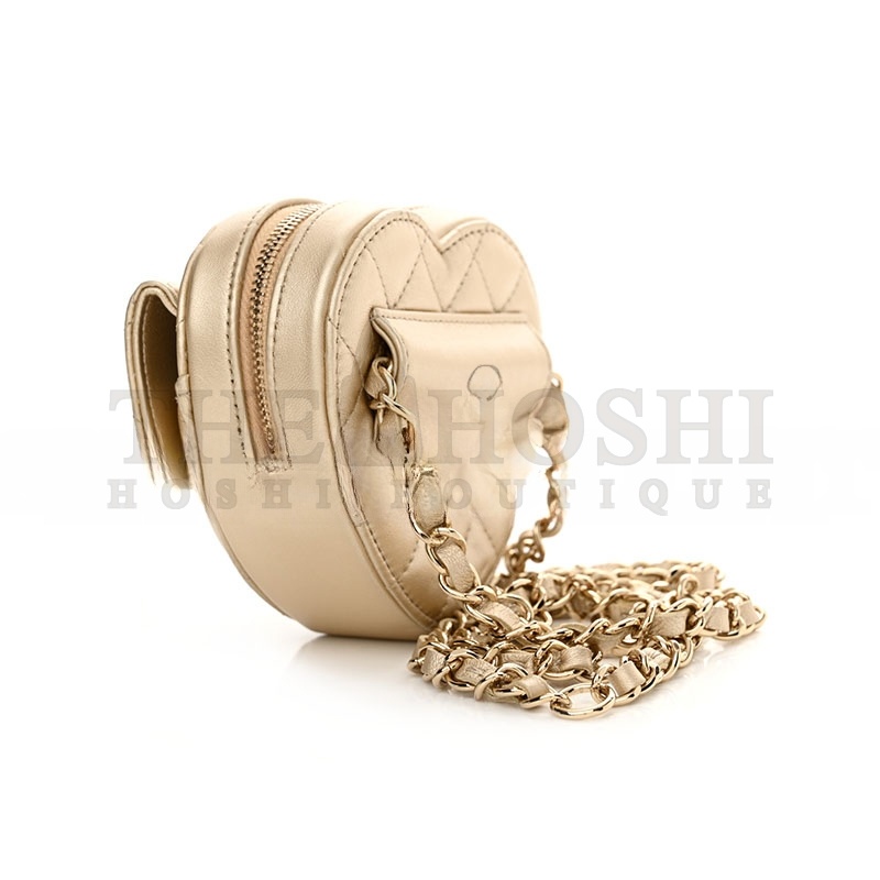 Ch**el METALLIC SMALL HEART BAG 1534457 (13*11*4.5cm) Master Quality