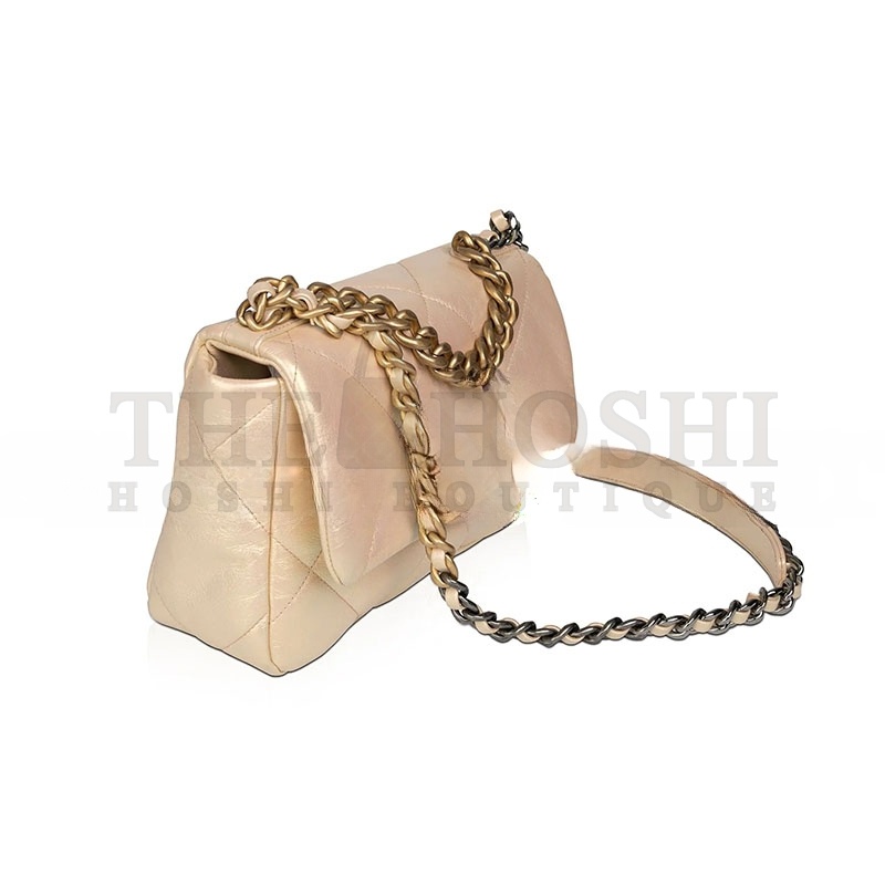 Ch**el IRIDESCENT MEDIUM 19 FLAP 1382980 (25*16*9cm) Master Quality