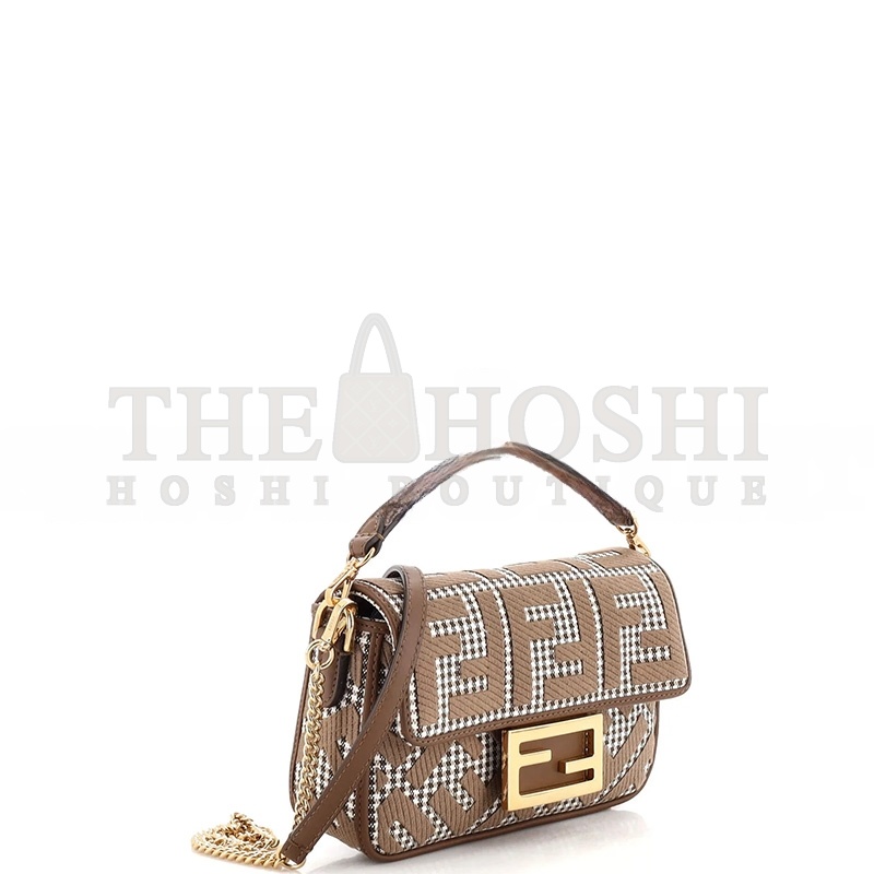 F**di BAGUETTE BAG ZUCCA HOUNDSTOOTH WOOL MINI (19*11*5cm) Master Quality