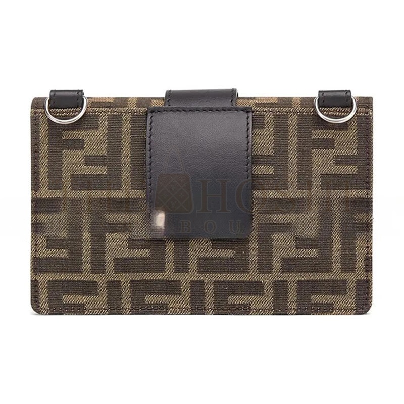 F**di BAGUETTE CONVERTIBLE POUCH ZUCCA CANVAS BROWN 7M0295A9ZLF0L3T (17*10*2cm) Master Quality