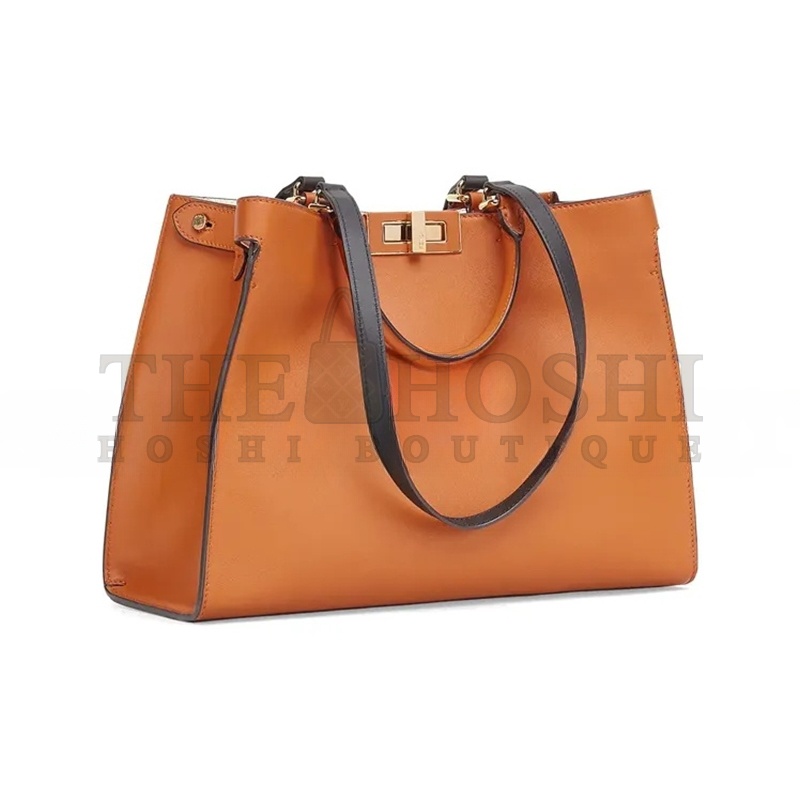 F**di VITELLO SETA CENTURY SMALL PEEKABOO X-TOTE BRANDY BLACK 8BH377ABHSF1C13 (35*25*10cm) Master Quality