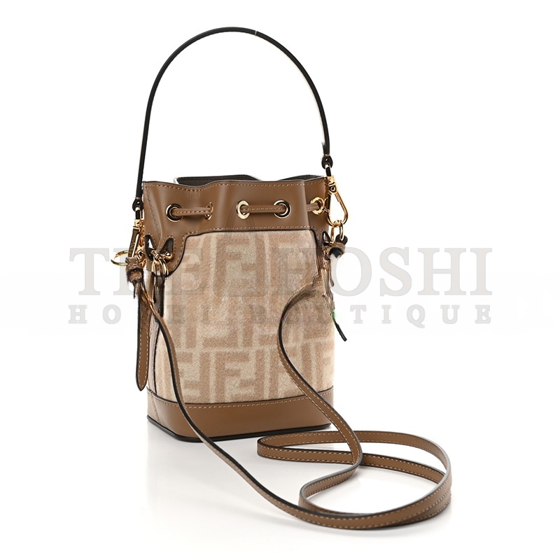 F**di WOOL VITELLO KING FF 1974 MINI MON TRESOR BUCKET BAG 8BS010AHJFF1F24 (17*12*10cm) Master Quality