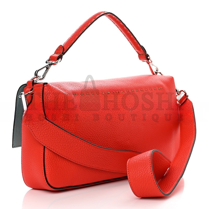 F**di CUOIO ROMANO SELLERIA LARGE BAGUETTE PAPAVERO (32*18*6cm) Master Quality