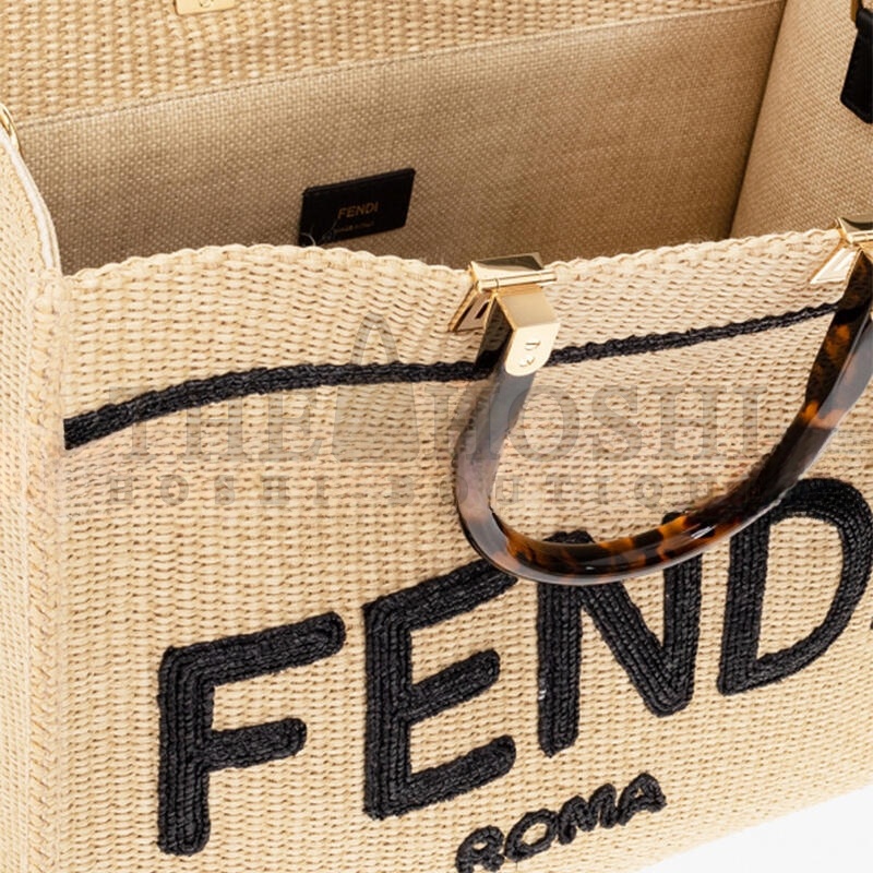 F**di BEIGE ‘SUNSHINE MEDIUM’ SHOPPER BAG (35*31*17cm) Master Quality