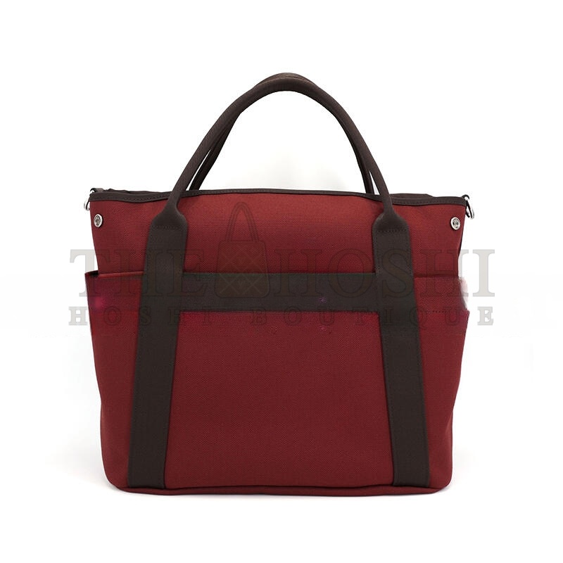 H**me5 MASTER SAC DE PANSAGE TOTE BAG 55 IN ROUGE H CANVAS WITH SILVER BUCKLE (48*35*27cm) Master Quality
