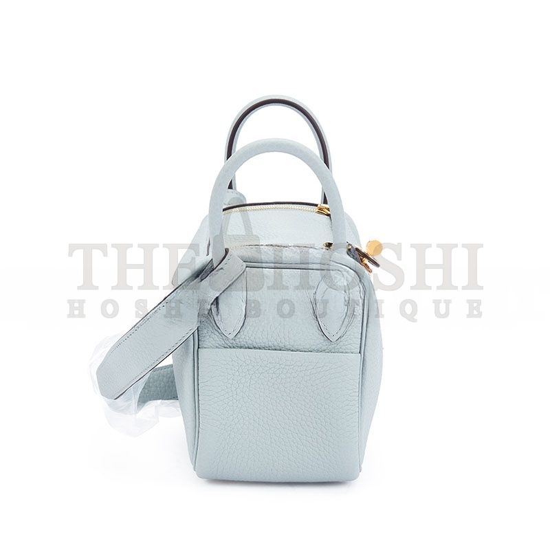 H**me5 MASTER BLEU GLACIER CLÉMENCE MINI LINDY II GOLD HARDWARE H085956CC8U (19*13*9.5cm) Master Quality