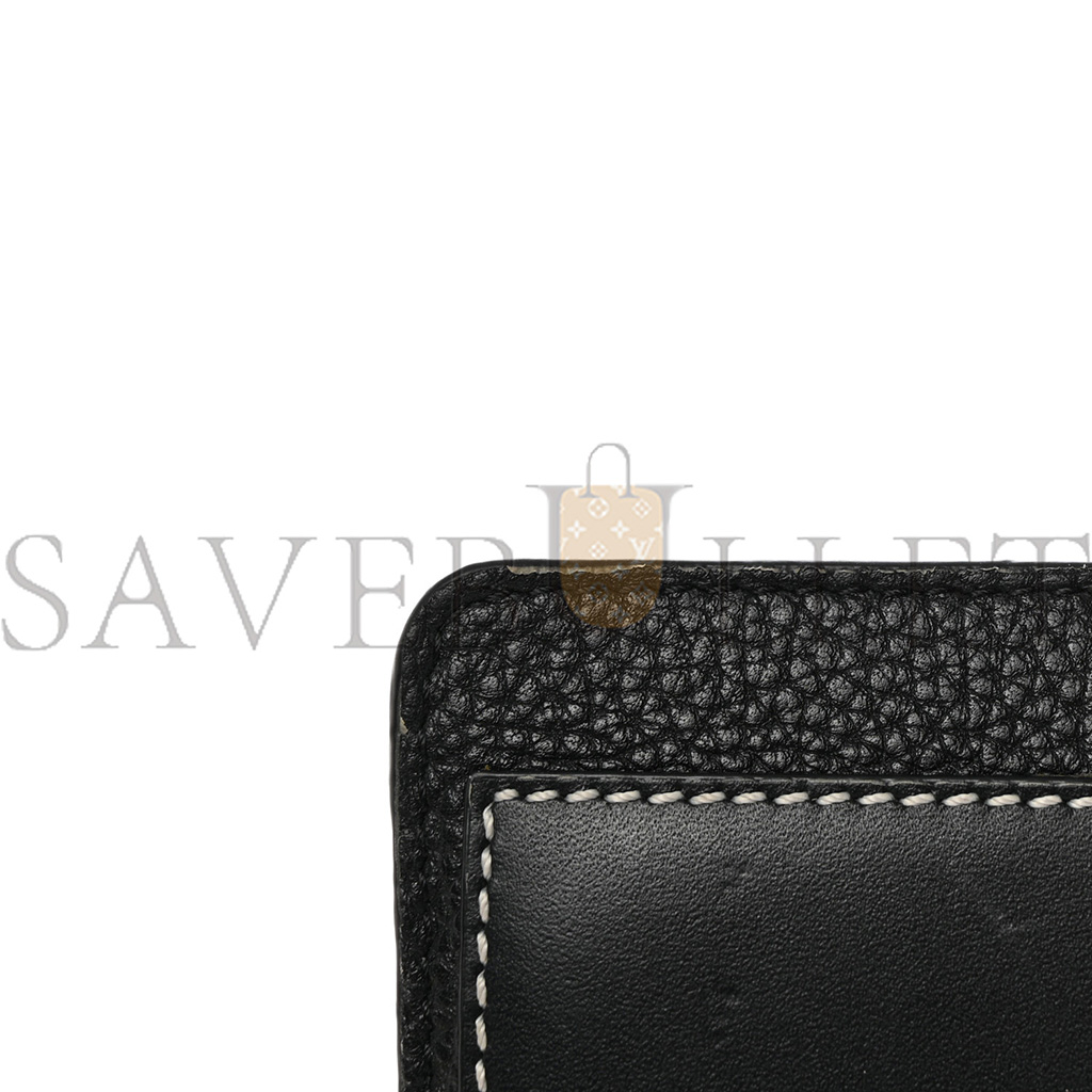 L0ew* SOFT GRAINED CALFSKIN COIN CARD HOLDER BLACK (12*7cm) Master Quality