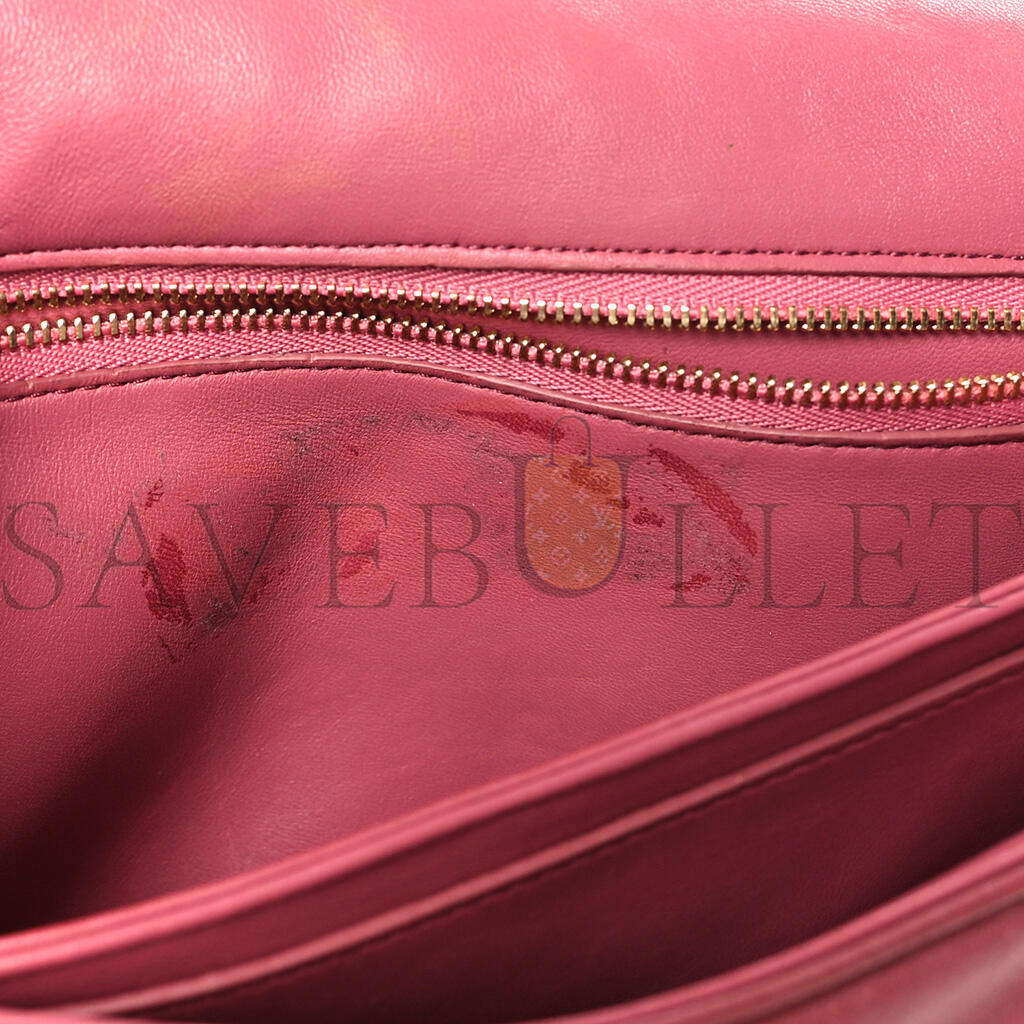 L0ew* LAMBSKIN GOYA PUFFER BAG PLUMROSE (23*18*10cm) Master Quality