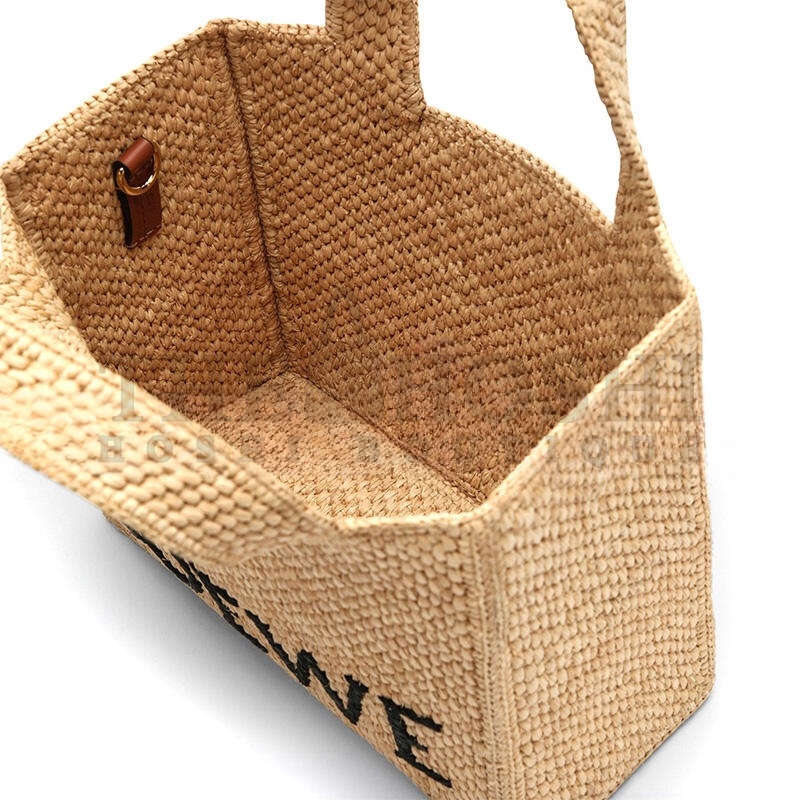 L0ew* FONT TOTE SMALL RAFFIA BAG A685B59X03NF (24*19.5*11cm) Master Quality