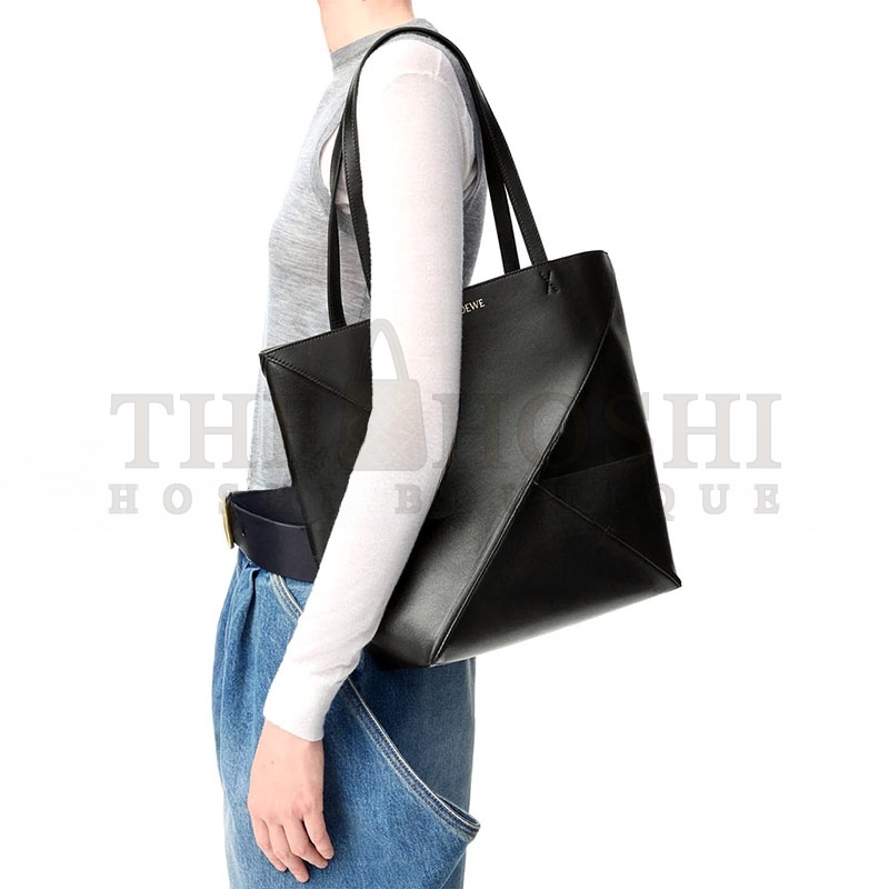 L0ew* MEDIUM PUZZLE FOLD TOTE IN SHINY CALFSKIN A657G50X01-1100 (31.5*25.5*14.5cm) Master Quality