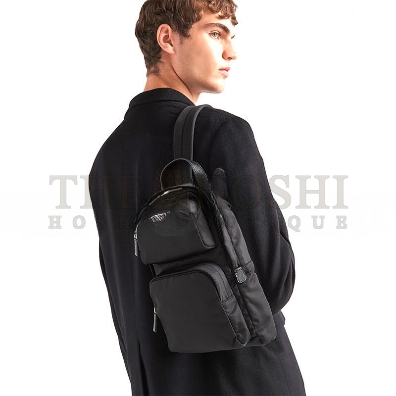 Pra*a RE-NYLON AND SAFFIANO LEATHER BACKPACK 2VZ105 (31*20*5cm) Master Quality