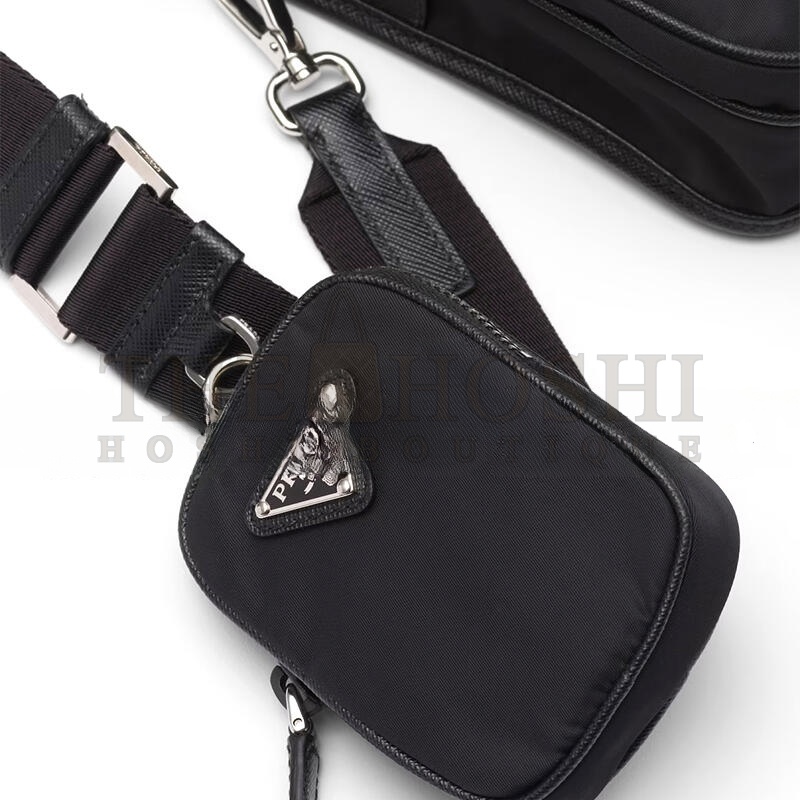 Pra*a RE-NYLON AND SAFFIANO LEATHER SHOULDER BAG 2VD043 (19*14*5.5cm) Master Quality