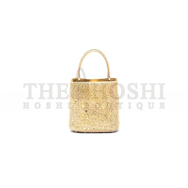 Pra*a PANIER SATIN BAG WITH CRYSTALS 1BA373 (16*15*9.5cm) Master Quality