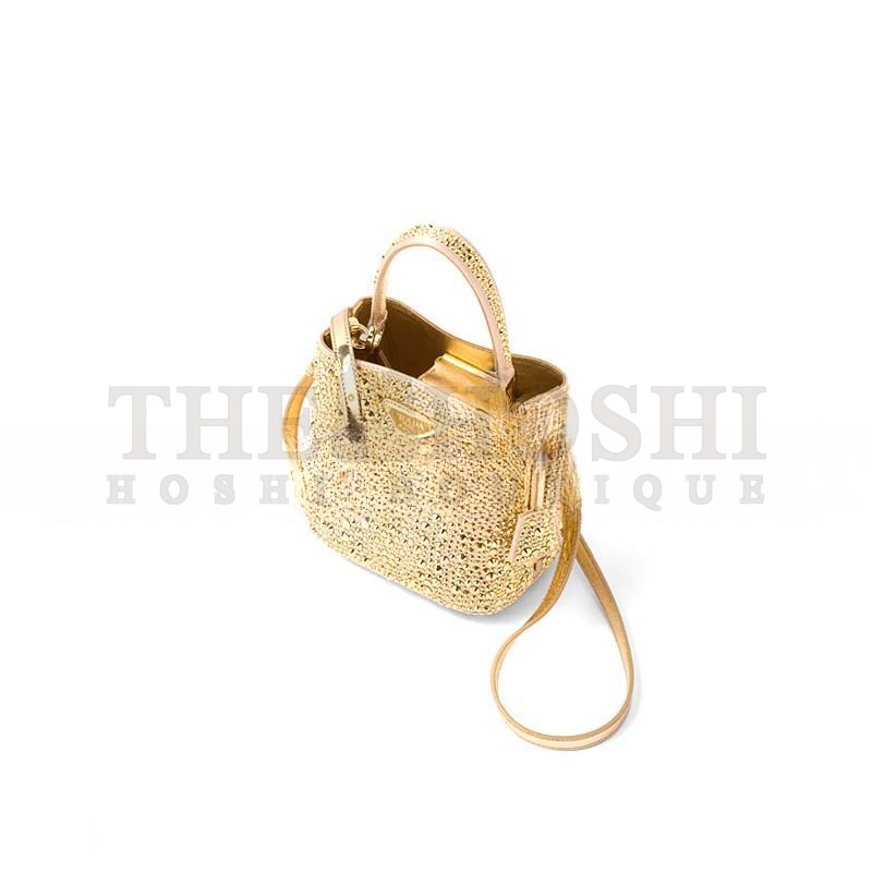 Pra*a PANIER SATIN BAG WITH CRYSTALS 1BA373 (16*15*9.5cm) Master Quality