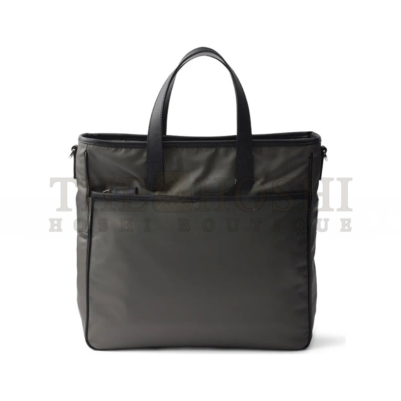 Pra*a RE-NYLON AND SAFFIANO LEATHER TOTE BAG 2VG860 (36*34*8cm) Master Quality