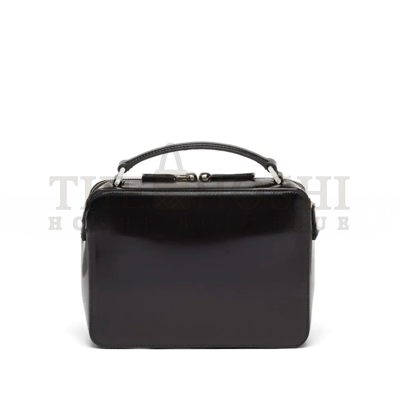 Pra*a BRIQUE SAFFIANO LEATHER HANDBAG IN BLACK 2VH069 (22*16*6cm) Master Quality